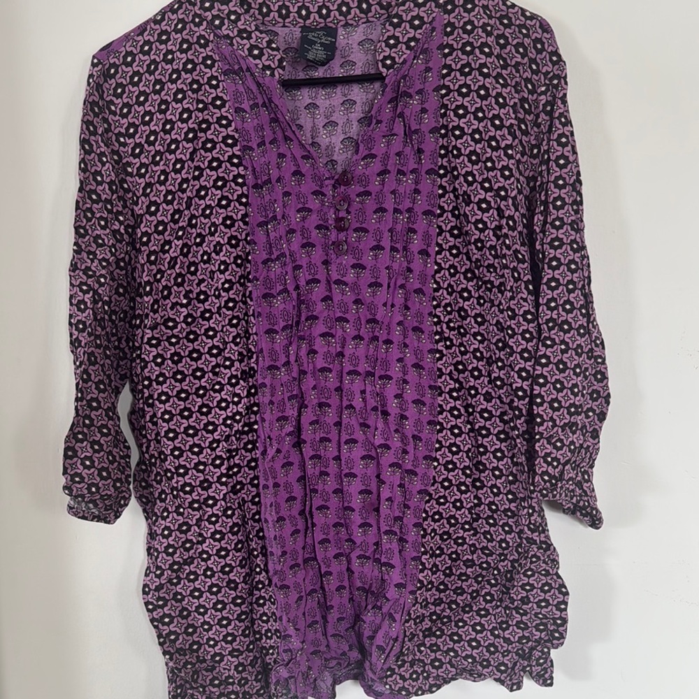 Purple Patterned Women's Top